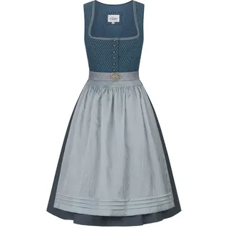 Dirndl NÜBLER "Dirndl midi Gudrun", Damen, Gr. 40, EURO, blau (petrol), Obermaterial: 100% Polyester PES., Kleider Dirndl