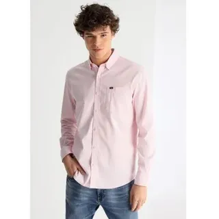 Lois Jeans für Herren. 145503929 Langärmeliges Hemd mit rosa Feinköpergewebe (S), Lässig, Baumwolle, Langarm