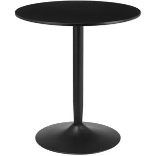 Modfu Esstisch aus Stahl und MDF 70x70x75 cm Schwarz für kleine Räume mit runder Tischplatte und rutschfestem Standfuß , Metall , 70x75x70 cm , Esszimmer, Esstische