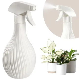 KADAX Sprühflasche aus Kunststoff, 600ml Wassersprühflasche mit Kugelbehäl-ter, Leere Wasserspritze für Hausreinigung, Garten, Friseur, Pflanzen und Blumen (Weiß)