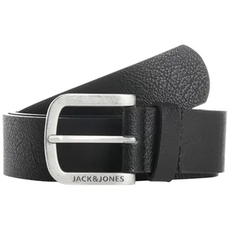JACK & JONES Herrengürtel Polyurethan schwarz/silber 80