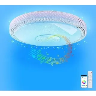 Badezimmer-Deckenleuchte – Badezimmer-Deckenleuchte, 30 W, LED, Bluetooth-Lautsprecher, Farbwechsel, APP-Steuerung, Schlafzimmer, Küche, Kinderzimmer, Wohnzimmer, Badezimmer, IP54