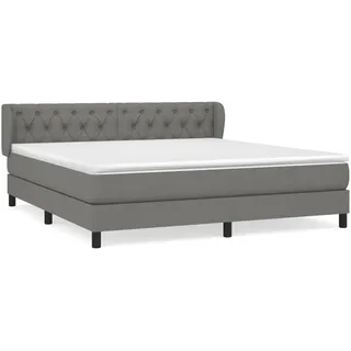 vidaXL Boxspringbett mit Matratze Dunkelgrau 160x200 cm Stoff1397971