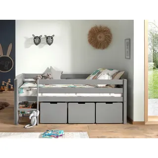 Vipack Hochbett , Grau , Holzwerkstoff , Kiefer , Höhe ca. 20 cm , 90x200 cm , Lattenrost,nicht verstellbar , Babymöbel & Kindermöbel, Kinderzimmer & Jugendzimmer, Kinderbetten, Hochbetten