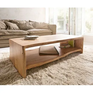 DeLife Couchtisch Live-Edge Braun Akazie 130 x 60 cm