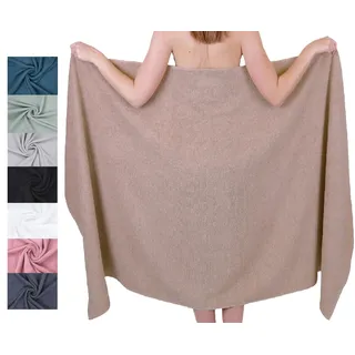 Betz Badetuch XXL 100x200 cm – 1 Stück – Saunatuch & Strandtuch aus 100% Baumwolle, 360 g/m2 – saugstark & weich – großes Handtuch mit Aufhänger – Serie Berlin – Farbe Cappuccino