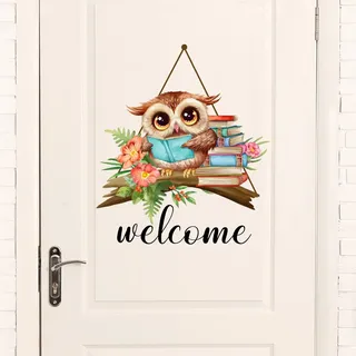 HGDESIGN® Wandtattoo Wandaufkleber Eule Auf Buch Kinderzimmer Babyzimmer Arbeitszimmer Wohnzimmer Schlafzimmer Kind Baby Junge Mädchen Wandsticker Selbstklebend Wanddeko (C)
