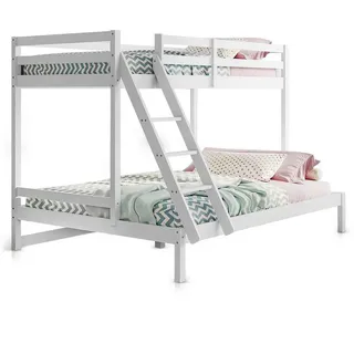 Kids Collective Hochbett 90x200 mit zusätzlichem großen Bett 140x200 in Weiß , Holz , 140x200 cm , Babymöbel & Kindermöbel, Kinderzimmer & Jugendzimmer, Stockbetten