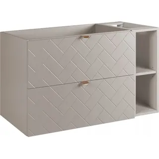 RODAN | Waschbeckunterschrank 100 cm - Beige Matt - Badezimmerschränke - Badmöbel - Waschbecken Unterschränke - Ohne Platte - Beige Bücherregal - Beige