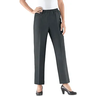 Schlupfhose COME ON, Damen, Gr. 235, Extrakurzgrößen, grau (anthrazit, meliert), 53% Polyester, 43% Schurwolle, 4% Elasthan, meliert, unifarben, lang, Hosen Schlupfhose