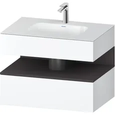 Duravit Qatego Einbauwaschtisch mit Konsolenwaschtischunterbau, 800x550x600mm, Nische Graphit Supermatt, QA4785080, Farbe: Weiß Matt/mit Nischenbeleuchtung