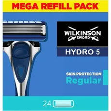 WILKINSON SWORD - Hydro 5 Rasierklingen für Herren | Packung mit 24 Rasierklingen-Nachfüllpackungen | Hydrating Gel & Präzisionstrimmer