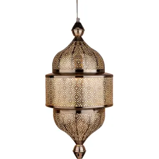 Orientalische Pendelleuchte Ihdaa Silber 56cm | Handarbeit & Boho - Silber