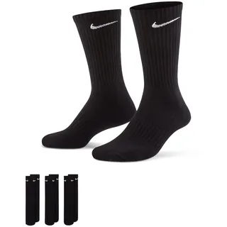 Nike Unisex Everyday Cushion Crew Training (3 Pairs) Sportsocken, Black/White, L EU