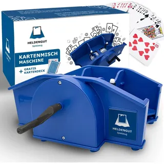 HELDENGUT geliebte Kartenmischmaschine Uno, Poker, Skip Bo & viele weitere Karten - Mischmaschine für die perfekte Mischpause - Kartenmischer manuell für Kinder, Erwachsene & Großeltern
