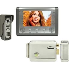 PNI, Klingel + Türsprechanlage, SilverCloud House 715 Video-Gegensprechanlage-Paket mit 7-Zoll-LCD-Bildschirm und elektromagnetische