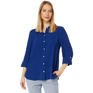 Tommy Hilfiger Damen J2hm7530-dse-M Hemd mit Button-Down-Kragen, Blau (Deep Sea), Mittel