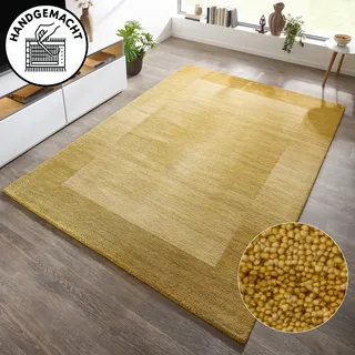 Wollteppich THEKO "Gabbeh Super, Handweb, auch als Läufer erhältlich, reine Wolle" Gr. 3, gelb, B:120cm H:9mm L:180cm, Wolle, Teppiche, Wollteppich, Schlafzimmer, Wohnzimmer, Esszimmer, auch als Bettumrandung, Topseller