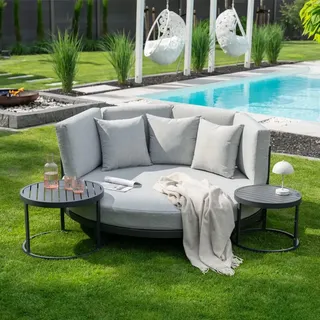 Home Deluxe Sonnenliege 170 x 170 x 0 cm Grau