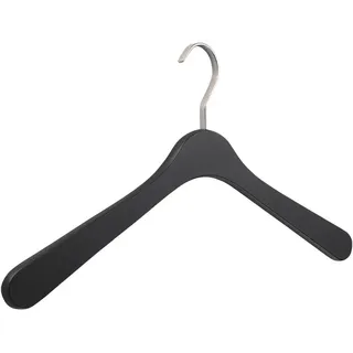 Kleiderbügel , Schwarz , Holz , Buche , massiv , 45 cm , Haken drehbar, rutschfest , Garderobe, Kleiderbügel