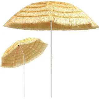 vidaXL Strandschirm Natur 300 cm Hawaii-Stil - Braun