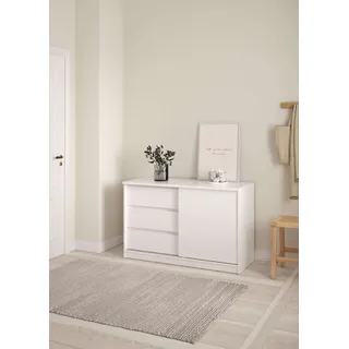 Home Affaire Naia 118,9 x 75,6 x 0 cm 1 Schiebetür, 3 Schubladen weiß hochglanz / weiß
