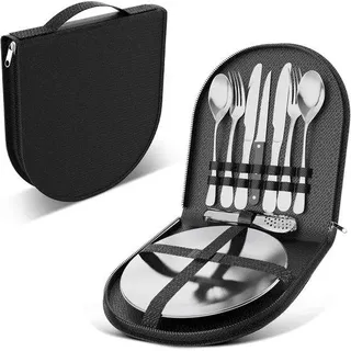 Campingset aus Edelstahl - Ideal für Draußen - 3 Teile - Widerstandsfähig