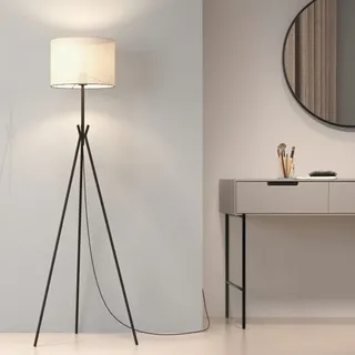 EMKE Stehlampe Schwarz Stativ Vintage Stehleuchte Wohnzimmer, E27 Standleuchte mit Fußschalte, Leselampe Stehlampe Schlafzimmer Floor Lamp Bogenlampe LED Stehlampen