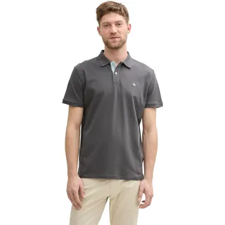 Tom Tailor Piqué Poloshirt grau/schwarz XL