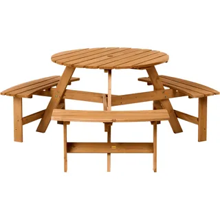 Beliani Picknicktisch-Set 7-tlg. Braun