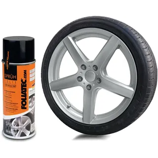 FoliaTec Sprühfolie Auto Felgenfolie Sprüh Lack Spraydose Abziehbar, Gute Deckkraft, silber metallic matt, 1x 400ml