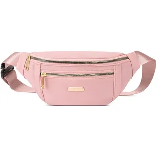 Estwell Bauchtasche Herren Damen Stylisch Gürteltasche Mädchen Mode Hüfttasche Verstellbarer Laufgürtel Umhängetasche Geldgürtel für Reisen Wandern Party Festival, Rosa
