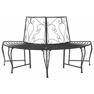 vidaXL Baumbank 4-Sitzanzahl 160 x 80 x 89 cm Stahl Schwarz - Schwarz