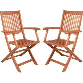 Garden Pleasure Gartenklappstuhl-Set Klappstuhl 51 x 56 x 90 cm braun 2 St.