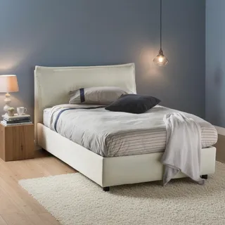 Talamo Italia - Gloria Doppelbett, Stauraumbett mit Stoffbezug, 100 % Made in Italy, Öffnung vorne, geeignet für Matratze 120x190 cm, Beige