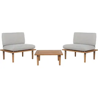 Beliani Lounge Set 3-tlg. Hellbraun/Grau