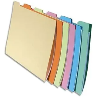 Exacompta 337000E 60er Pack Aktenmappen SUPER DIN A4 (10 Sets á 6 Mappen mit Taben) für Schubladen Hängeregistraturen, ideal für die Aufbewahrung Ihrer Dokumente Ordnungsmappe Fächermappe