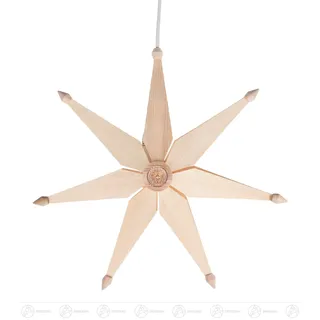 Fensterbild Weihnachtsstern einfach natur (40cm) von Dregeno Seiffen - Naturbelassen