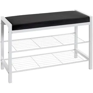 Haku-Möbel Schuhbank 75 x 50 x 32 cm schwarz gepolstert / schwarz