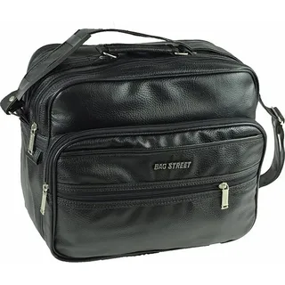 Bag Street Herren Tasche Kunstleder schwarz 35x14x30 OTJ130S - Schwarz