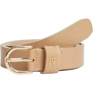 Tommy Hilfiger Damen Gürtel Essential Effortless 2,5 cm Ledergürtel, Beige (Classic Khaki), 95 cm