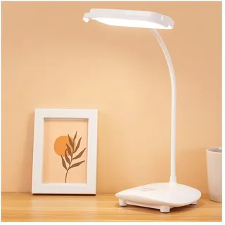 MAYTHANK Kabellose Schreibtischlampe Leselampe, Akku Tischlampe Aufladbar 2 Batterie 4200mah,Kleine Tragbare Schreibtischleuchte Kinder Nachttischlampe Schlafzimmer,Touch 3 Farb Dimmar