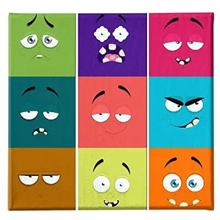 Homemania Bilder-Farben, 3-teilig, Kunst und Graffiti, für Wohnzimmer, Schlafzimmer, mehrfarbig, 69 x 3 x 50 cm, HM203PKNV-182, Polyester, Holz