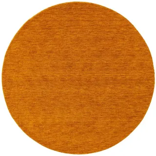 benuta Nest Wollteppich rund Jamal Gelb ø 200 cm rund , Textil , Beton Optik , Rund , 200x200 cm , Gots , pflegeleicht , Teppiche und Böden, Teppiche, Schafwollteppiche
