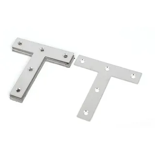 sourcing map 5 Stück 80mmx80mm Edelstahl Winkelhalterung Eckstütze Gelenk | T Geformt, Flacher