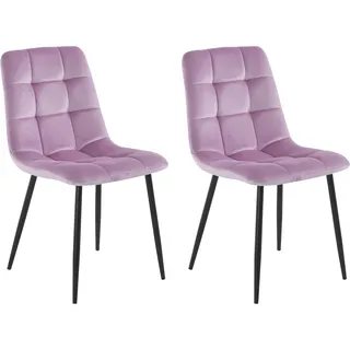 Home Affaire Esszimmerstuhl Parma Samtstoff rosa 2er Set