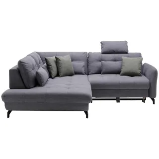 Xora Ecksofa , Dunkelgrau , Metall , Ottomane links, L-Form , 247x208 cm , Typenauswahl, Stoffauswahl, seitenverkehrt erhältlich, Bettfunktion erhältlich, Hocker erhältlich, Rücken echt, Armteil links , Wohnzimmer, Sofas & Couches, Wohnlandschaften, Ecksofas