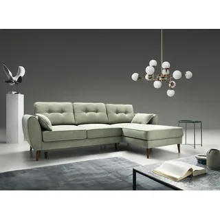 Sofas Design Ecksofa L-Form Möbel Bett Funktionen Textil Leder Schlafsofa Sofas - Hellgrau