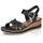 Keilsandalen Frauen Sandalen offene Schuhe Strandschuhe Keilsandaletten Keilabsatz Wedge-Heel hoch schwarz 00 37 EU