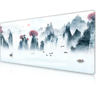 LL-COEUR Motiv XXL Mauspad Wasserdicht 140x60x0,3cm, Erweitertes Gaming Schreibtischunterlage mit rutschfeste Gummibasis (Landschaften 3, 1400x600x3mm)